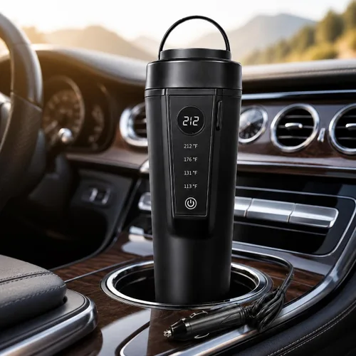 Vista 7 de Hervidor eléctrico para automóvil de 12 V/24 V de doble voltaje, hervidor eléctrico portátil de viaje para viajes por carretera, mini caldera