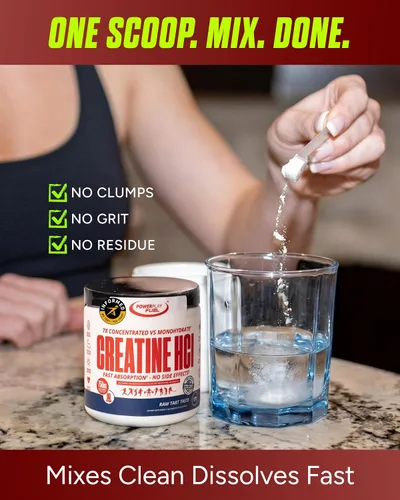 Vista 8 de CREATINE HCl en polvo para hombres y mujeres, fuerza muscular, rendimiento cerebral, salud cardíaca y apoyo inmunológico, sabor agrio crudo, 90
