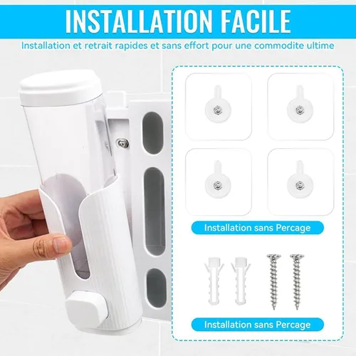 Vista 9 de Shampoo and Conditioner Dispenser, 3 Bottle Refillable Soap Dispenser White