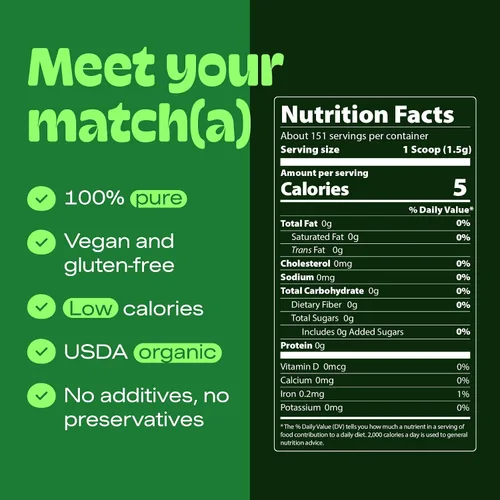 Vista 2 de Matcha DNA - Té verde matcha en polvo con certificación orgánica, lata de 8 onzas