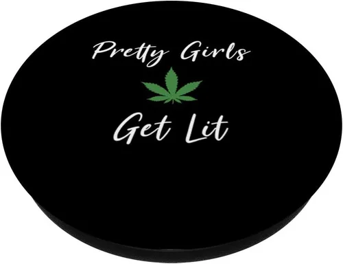 Vista 2 de Pretty Girls Get Lit Cute 420, Cute Weed - PopSockets Grip and Stand for Phones and Tablets