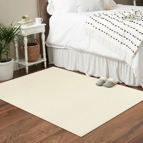 Vista 71 de LEEVAN Alfombra lavable para baño, alfombra tejida negra de 2 x 3 pies para entrada, alfombra de puerta delantera de algodón, alfombras pequeñas