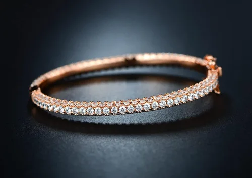 Vista 6 de Barzel Pulsera de eternidad chapada en oro de 18 quilates