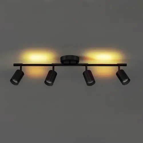 Vista 10 de GLOBE Electric 64000166 30" Iluminación de pista de 4 luces con tira de luz nocturna integrada LED de 7 W, negro mate, cabezales de pista