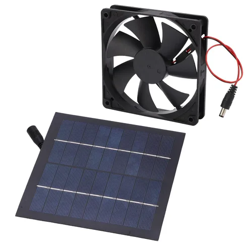 Vista 8 de Kit de ventilador de panel solar, ventilador de escape de 20 W para cocinas, invernaderos, casas de mascotas, gallineros, remolques, material ABS