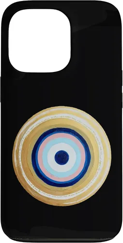 Vista 10 de Carcasa para iPhone 17 con protección contra maldiciones amarillas y negras, color rosa