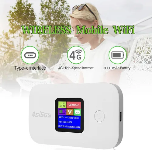 Vista 8 de Zopsc Enrutador WiFi inalámbrico portátil, punto de acceso 4G 5G LTE con ranura para tarjeta SIM, velocidad de 150 Mbps, conexión de 12