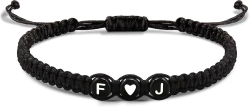 Vista 39 de Pulseras con iniciales para mujeres y hombres, regalos para novia, novio, pulseras de letras "I Love You", regalos para ella, él, mejor amigo