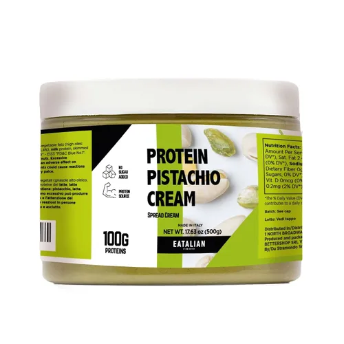 Vista 21 de EATALIAN by AMZ BETTER Crema de Pistacho, 7oz/200 gr, pasta de pistacho untable, sabor dulce y único, ideal para pan, para pasteles, postres
