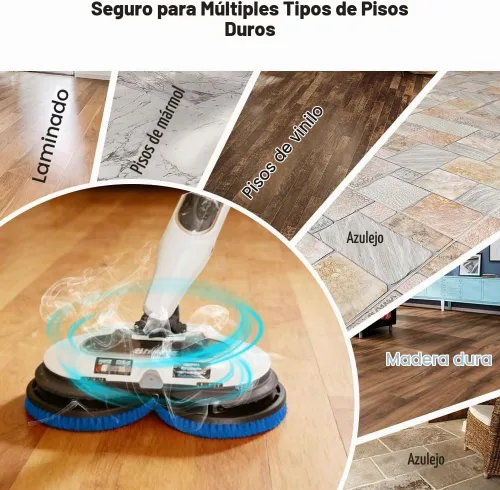 Vista 3 de Almohadillas de repuesto mejoradas para trapeador giratorio de Azul
