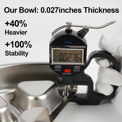 Vista 4 de Kactoily Cuencos para perros de alimentación lenta del acero inoxidable 304 Cuenco de acero inoxidable + base de silicona gris
