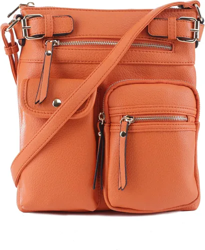 Vista 8 de SG SUGU Katie Bolso Bandolera Ligero Mediano Bolso de Hombro con Múltiples Bolsillos para Mujer Negro