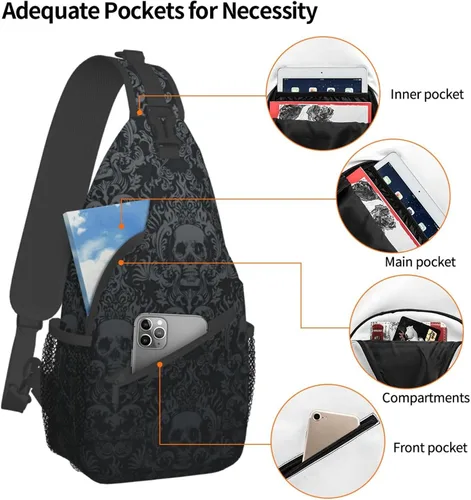 Vista 6 de MEDTOGS Bolso bandolera para mujer, bolso cruzado tipo bandolera tipo bandolera para el hombro, bolsa de pecho para viajes, senderismo, gimnasio