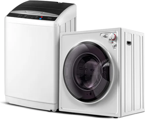 Vista 14 de ROVSUN Secadora de Ropa Portátil de 1.5 Pies Cúbicos y Lavadora Completamente Automática de 17.6 Libras, Juego Combinado de Lavadora y Secadora