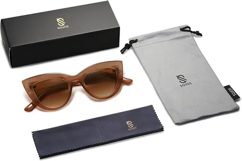 Vista 33 de SOJOS Retro Small Vintage Cat Eye Sunglasses for Women Cute Fashion UV400 Sunnies SJ2939