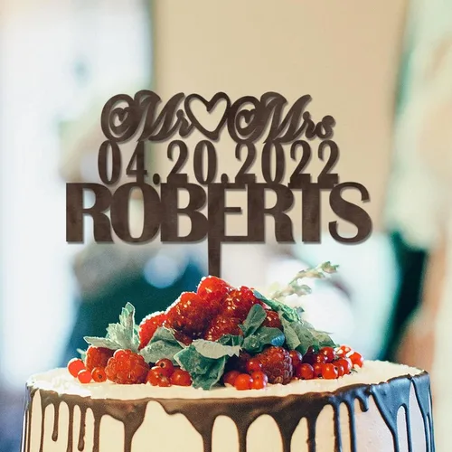 Vista 9 de Mr Mrs - Decoración personalizada para tartas de boda, novia y novio, decoración de tarta de boda, decoración de tarta de la señora para parejas