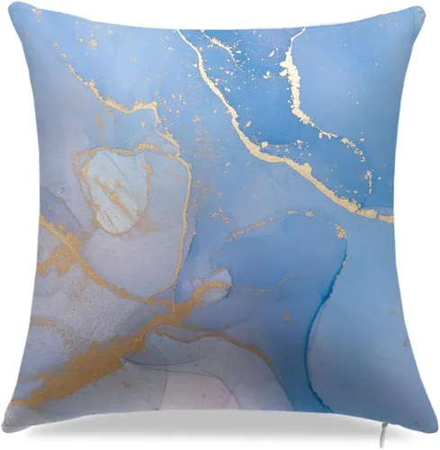 Vista 3 de Juego de 4 fundas de almohada decorativas de mármol de 18 x 18 pulgadas, funda de cojín con textura de mármol, funda de cojín para sofá, funda