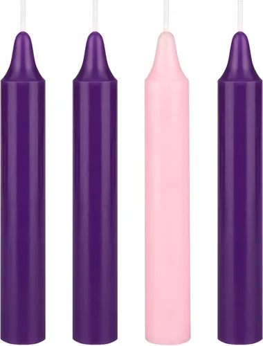 Vista 11 de Mega Candles Juego de 4 velas de adviento de Navidad sin perfume, velas autoajustables con núcleo de color sumergido a mano de 10 pulgadas x 7/8