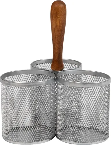 Vista 8 de Mind Reader Organizador de Utensilios, Organizador de Cubiertos, Caddy, Soporte de Cubiertos, Cocina, Malla Metálica, 19.1 cm de L x 19.1 cm de A x