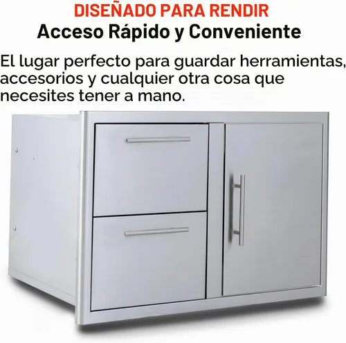 Vista 5 de Blaze - Combo de puerta de acceso de acero inoxidable de 32 pulgadas y cajón doble - BLZ-DDC-R-LTSC