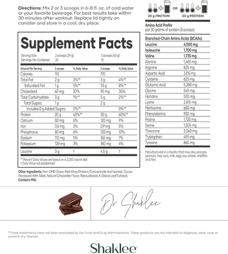 Vista 3 de Shaklee - Performance Advanced Physique 100% proteína de suero alimentada con pasto: fórmula de absorción rápida - 0.71 oz de proteína 110 calorías