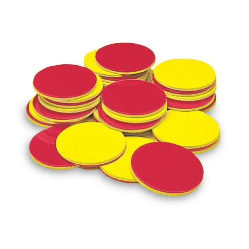 Vista 4 de hand2mind Contadores de espuma de dos colores, rojo y amarillo, manipulantes, chips, bingo matemático, 200