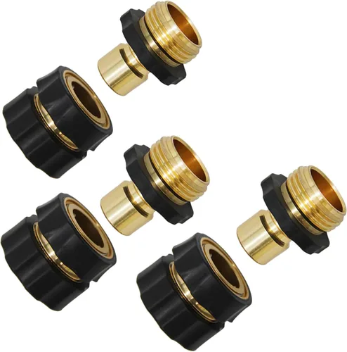 Vista 10 de Lifynste Accesorios de conector rápido para manguera de jardín de 3/4 pulgadas, fácil conexión, juego macho y hembra, (2)