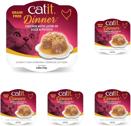Vista 11 de Catit Cena de pollo con carne de res y calabaza - Alimento húmedo hidratante y saludable para gatos de todas las edades