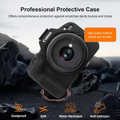 Vista 5 de RAIALL Funda para cámara Canon EOS R50, funda protectora de silicona suave para cámara Canon EOS R50 EOSR50 Vlogging, ligera EOS R50 funda