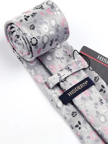 Vista 276 de Corbatas florales tejidas clásicas para hombre, corbata cuadrada de bolsillo, corbatas formales para hombres, boda con pañuelo