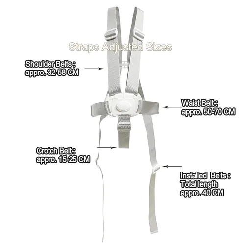 Vista 2 de ZARPMA Correas para silla alta, correa de arnés de repuesto universal para silla compatible con Tripp Trapp Stokke silla alta (gris)