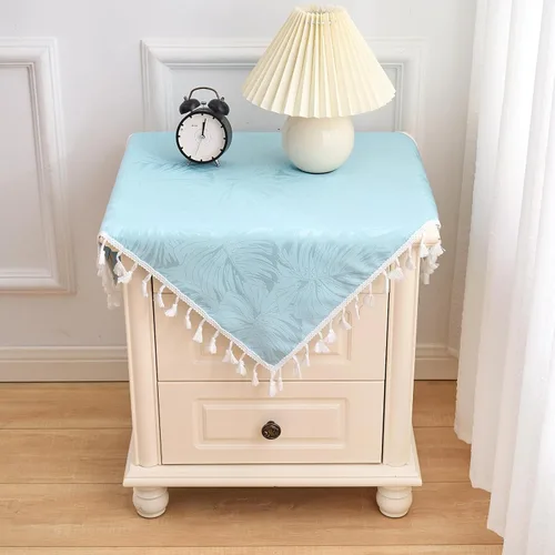 Vista 51 de Mantel Redondo Aqua Jacquard Pequeño de 40 Pulgadas, Manteles para Mesas de hasta 26" de Diámetro, Impermeable, Lavable, Sin Arrugas, Tela Suave