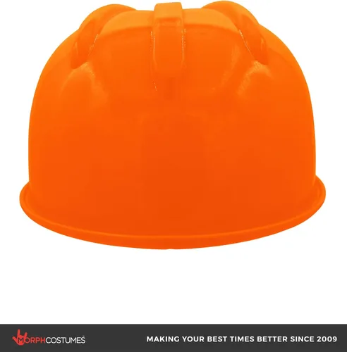 Vista 4 de Casco de construcción de plástico para adultos, sombrero duro de ingeniero, accesorio de disfraz de trabajador de carretera de constructor