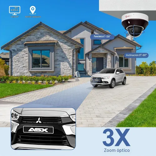 Vista 3 de Anpviz Mini 4K 8MP PTZ POE IP Dome Camera Outdoor with 3X
