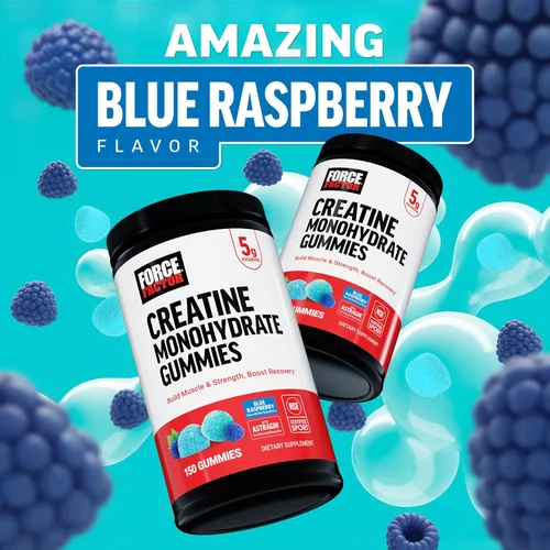 Vista 3 de Force Factor Gomitas de monohidrato de creatina, certificado NSF, dosis de 0.18 oz para hombres y mujeres para apoyar los músculos, la fuerza