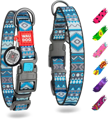 Vista 27 de WAUDOG Collar de nailon para perros – Collar ajustable para perros grandes, pequeños y medianos – Collares de cachorros para perros de razas grandes