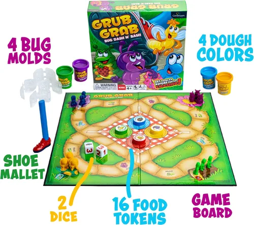 Vista 5 de Continuum Games Grub Grab: Bug Dash and Bash, juego de mesa Ant para niños