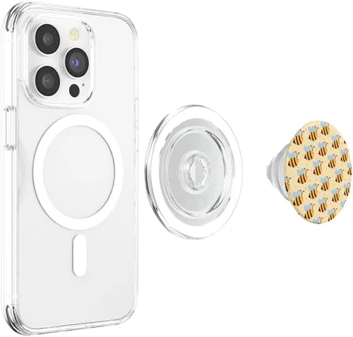 Vista 4 de Peine de miel con diseño de abeja, para mujeres y niñas, Bumble Bee PopSockets MagSafe PopGrip para iPhone