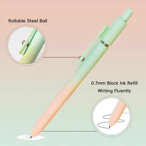 Vista 3 de YOXMJDB Bolígrafos de gel, 10 piezas de bolígrafos de escritura suave de punta media, bolígrafos lindos para mujeres, serie de alta gama bolígrafos