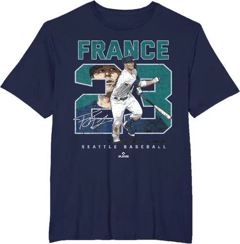 Vista 18 de Number and Portrait Ty France Seattle MLBPA Camiseta, Negro