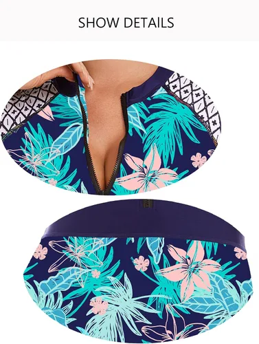 Vista 4 de JesyLuco Traje de baño de una pieza sin mangas para mujer, con cremallera frontal, traje de baño con control de abdomen