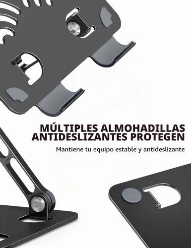 Vista 4 de Soporte Ajustable para Tablet de Escritorio, Soporte de Aluminio Premium para iPads, Tablets, Kindles, Switch, Teléfonos y Todos los Dispositivos