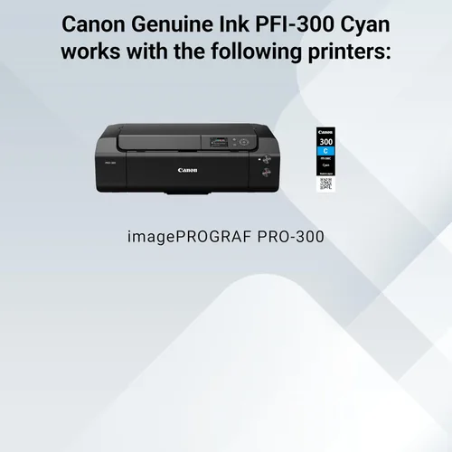 Vista 5 de Canon PFI-300 - Depósito de tinta cian original, compatible con impresoras ImagePROGRAF PRO-300