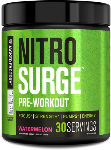 Vista 16 de Jacked Factory NITROSURGE Suplemento Pre Entrenamiento - Energía Sin Límites, Ganancias Instantáneas de Fuerza, Enfoque Claro, Bombeos Intensos