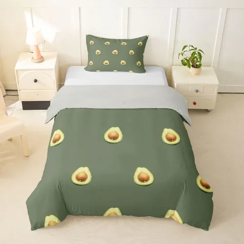 Vista 23 de Erosebridal - Juego de ropa de cama kawaii, juego de funda de edredón con diseño de fresa rosa, para mujeres, niñas y niños, decoración