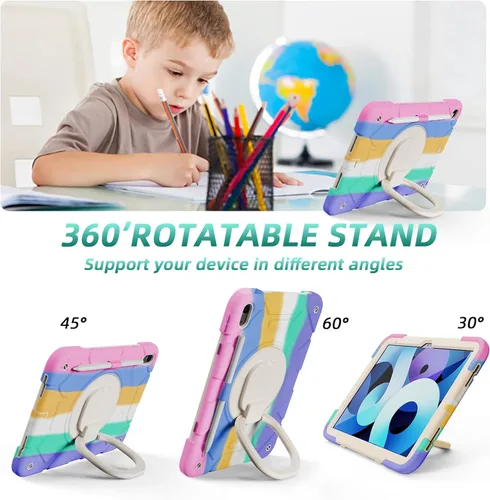 Vista 4 de Funda para iPad (A16) de 11ª generación de 11 pulgadas (2025), iPad de 10.9 pulgadas (2022), con [protector de pantalla de vidrio templado]