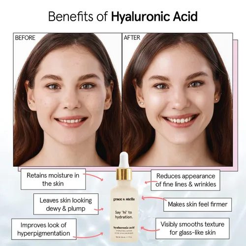 Vista 3 de grace & stella Suero de ácido hialurónico galardonado (0.3 fl oz/0.34 fl oz) Suero de ácido hialurónico para la cara - Sueros faciales de ácido