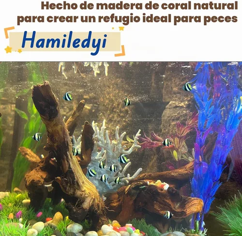 Vista 3 de Hamiledyi 5 piezas de madera flotante para acuario de 3.5-7 pulgadas, ramas de madera de deriva, accesorios de decoración de peceras Betta