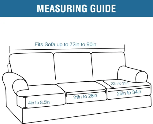 Vista 2 de H.VERSAILTEX Fundas elásticas de terciopelo para sofá de 3 cojines en T (72-90 pulgadas), funda para sillón de 1 sofá con cojín en T