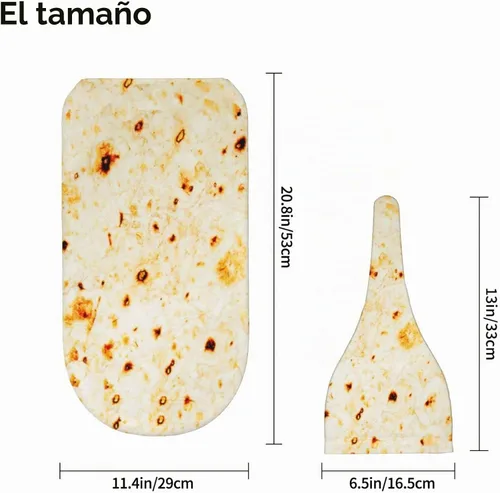 Vista 4 de Burrito Taco Tortilla Manta para recién nacido con juego de gorro, manta suave y elástica, regalo divertido para la ducha de niños y niñas Tortilla